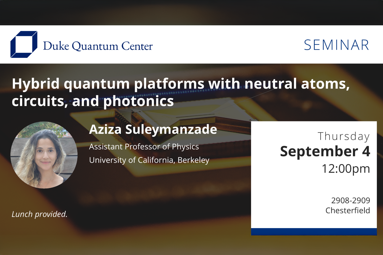 DQC Seminar Series: Hybrid quantum platforms with neutral atoms, circuits, and photonics
